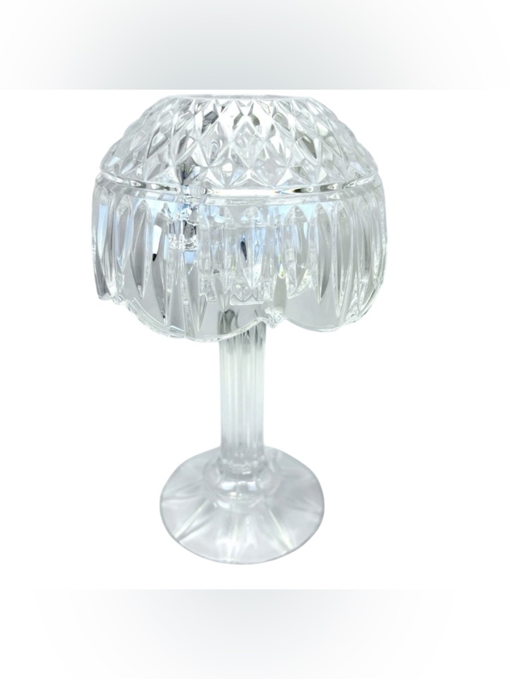 Vintage Godinger Shannon Lead Crystal Fairy Lamp Votive Cut Glass 8.5”